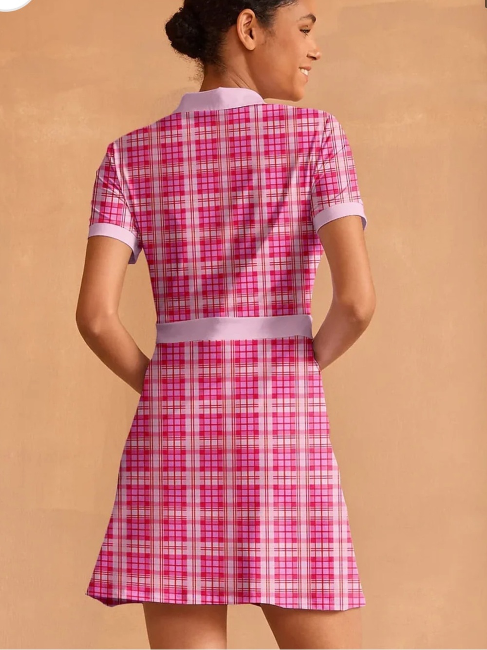 NWT Acegolfs Pink White Not So Classic Short Sleeve A-Line Dress Size XXL - Picture 2 of 7